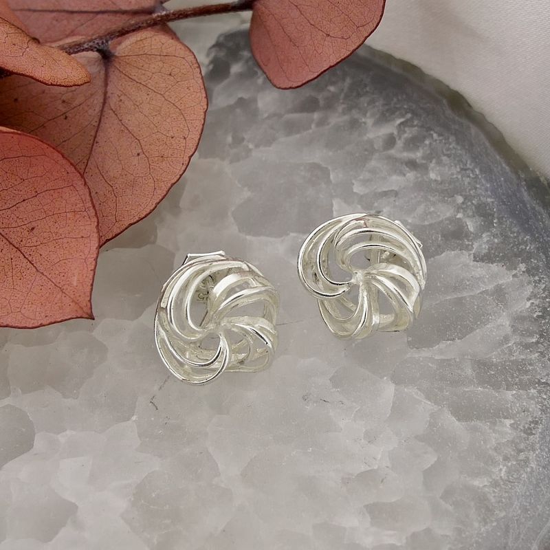 Image 7 of Silver fantasy stud earrings
