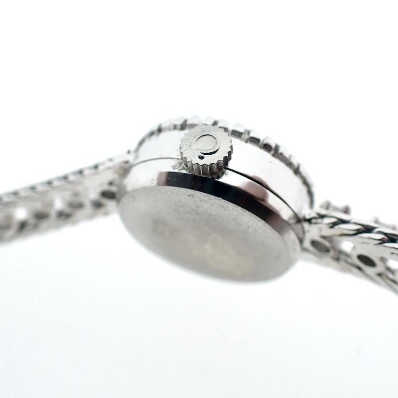 Image 4 of Omega vintage dress watch; 18k white gold women's watch with diamonds