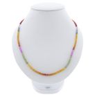Image 1 of Multicolored sapphire bead necklace with gold clasp | 45 cm