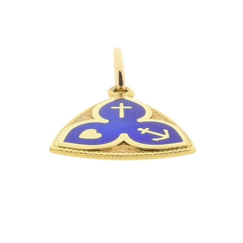 Image 5 of 18K Gold Pendant with Enamel | Faith, Hope, and Love
