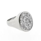 Image 5 of White gold oval signet ring with diamonds 0.86 ct.