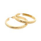 Image 4 of Gold Hoop Earrings with Meander Pattern Ø 47.6