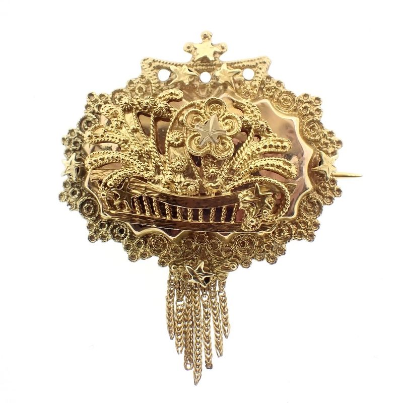 Image 1 of Gold brooch with filigree technique | Vintage/antique