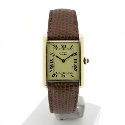 Image 1 of Cartier Tank Vermeil 'Large'; Vintage mechanical watch