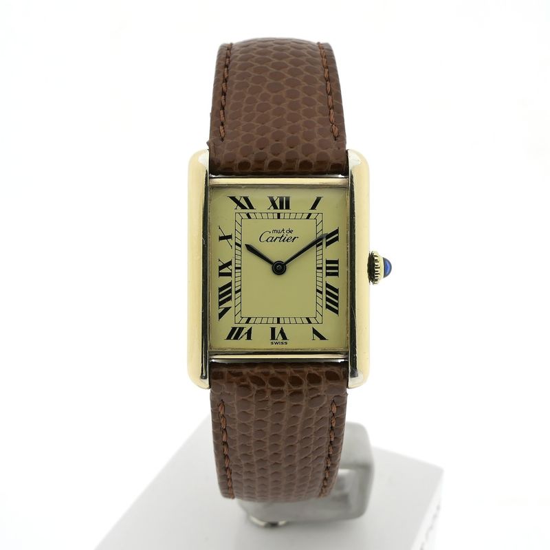 Image 1 of Cartier Tank Vermeil 'Large'; Vintage mechanical watch