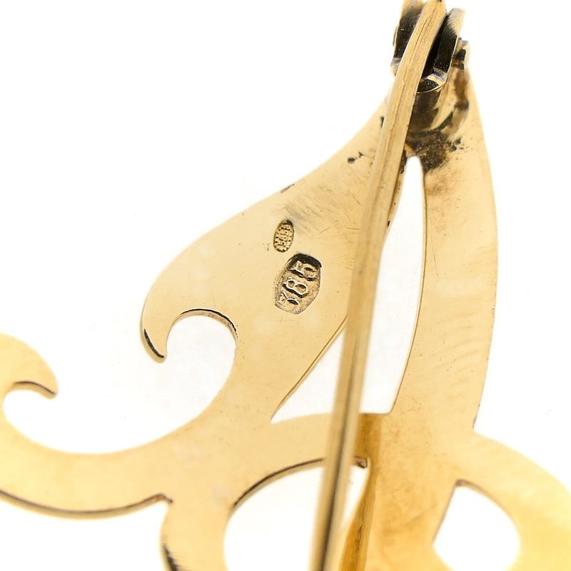 Image 7 of Gold letter brooch; letter A