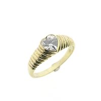 Silver ring with zirconia; Gold plated