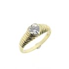 Image 1 of Silver ring with zirconia; Gold plated