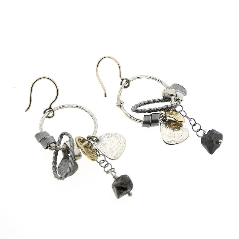 Image 5 of Silver earrings with a mix of pendants