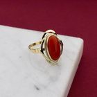 Image 2 of Vintage Gold Ring with Blood Coral