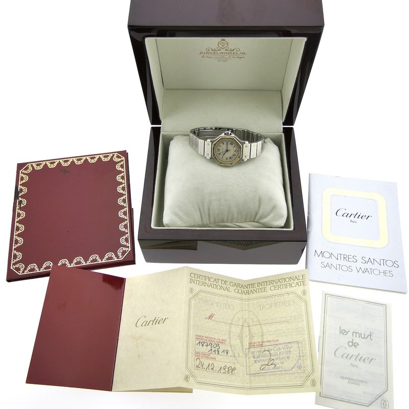 Image 9 of Cartier Santos Octagon 187903; Gold/steel ladies' watch