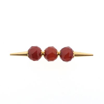 Image 1 of Vintage gold brooch with carnelian