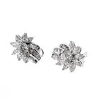 Image 6 of 18 carat white gold stud earrings with zirconia stones