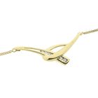 Image 5 of Gold gourmet link necklace with fixed pendant | 42 cm | Zirconia