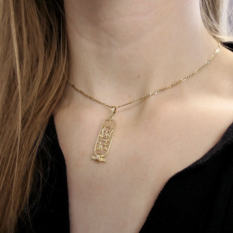 Image 4 of Gold Egyptian cartouche pendant