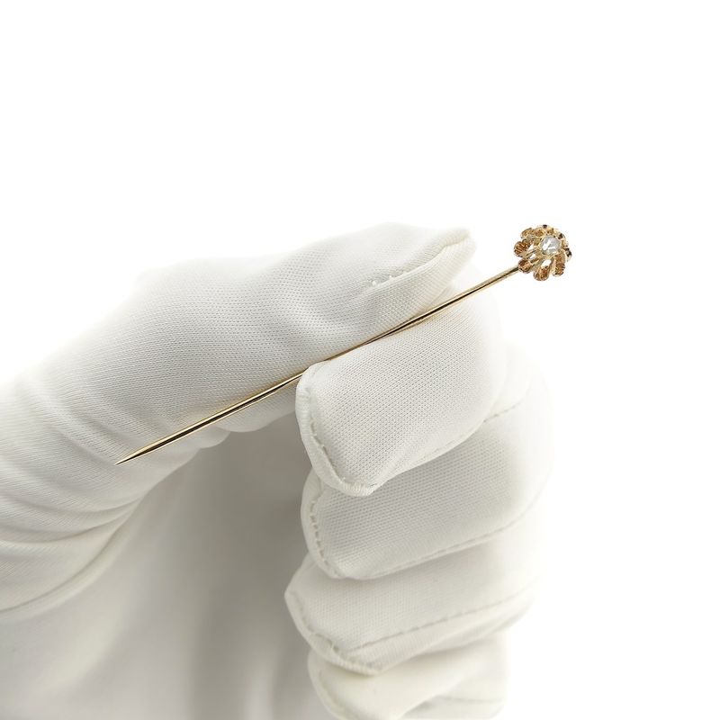 Image 1 of Rose gold lapel pin, tie pin with rose-cut diamond | 0.06 ct.