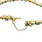 Afbeelding 4 van Gouden tennisarmband met smaragd en diamanten; 0,30 ct. 