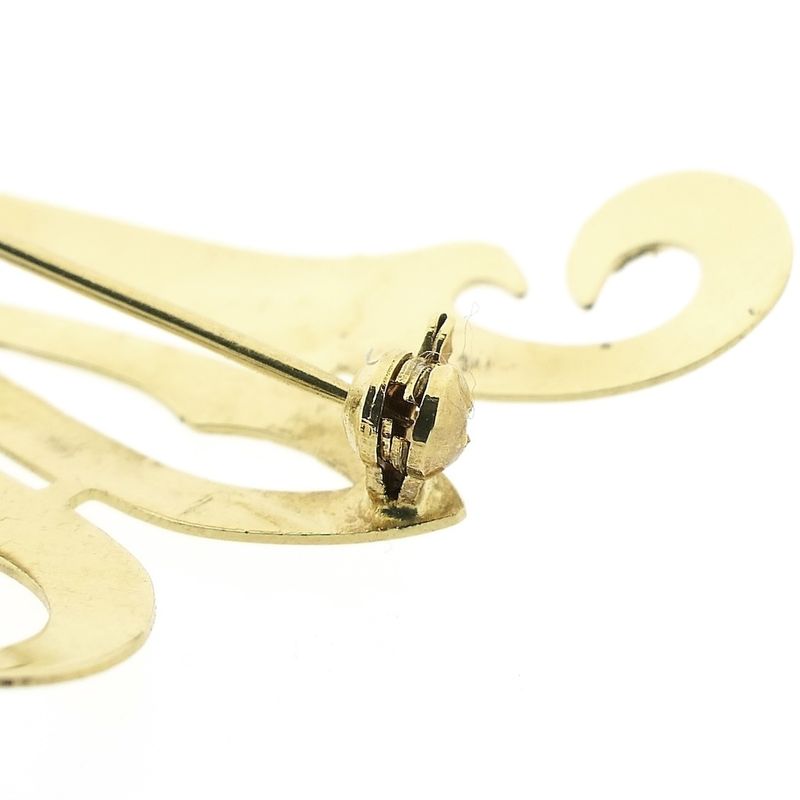 Image 6 of Gold letter brooch; letter M