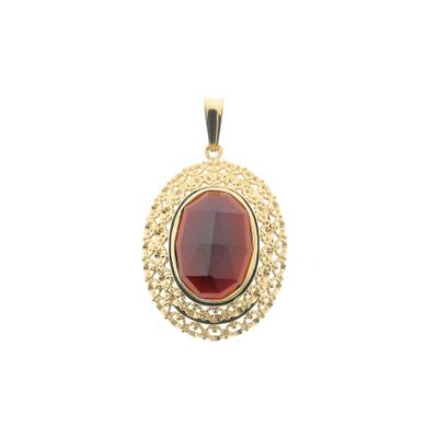 Vintage gold pendant with garnet Image 1 of Vintage gold pendant with garnet