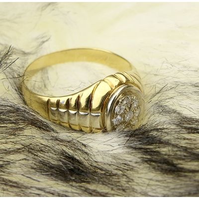 Image 2 of Two-tone gold men's ring with diamond | 0.20 ct.