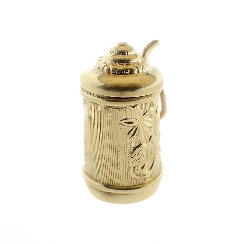 Image 7 of Vintage gold pendant of a mug