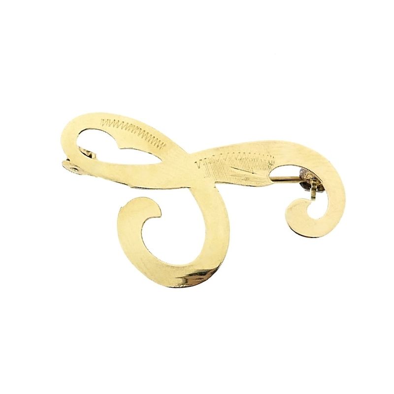 Image 8 of Gold letter brooch; letter S