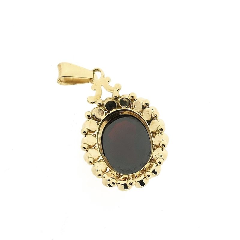 Image 7 of Vintage gold entourage pendant with garnet