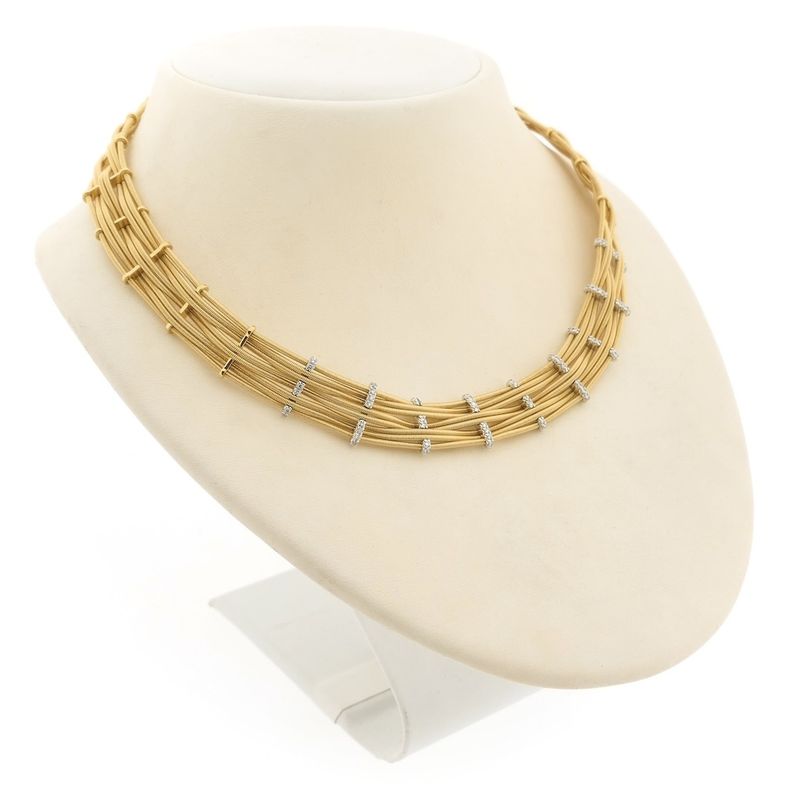 Image 3 of 18-karat gold necklace; choker with diamond; 0.31 ct. | 40 cm | Marco Bicego