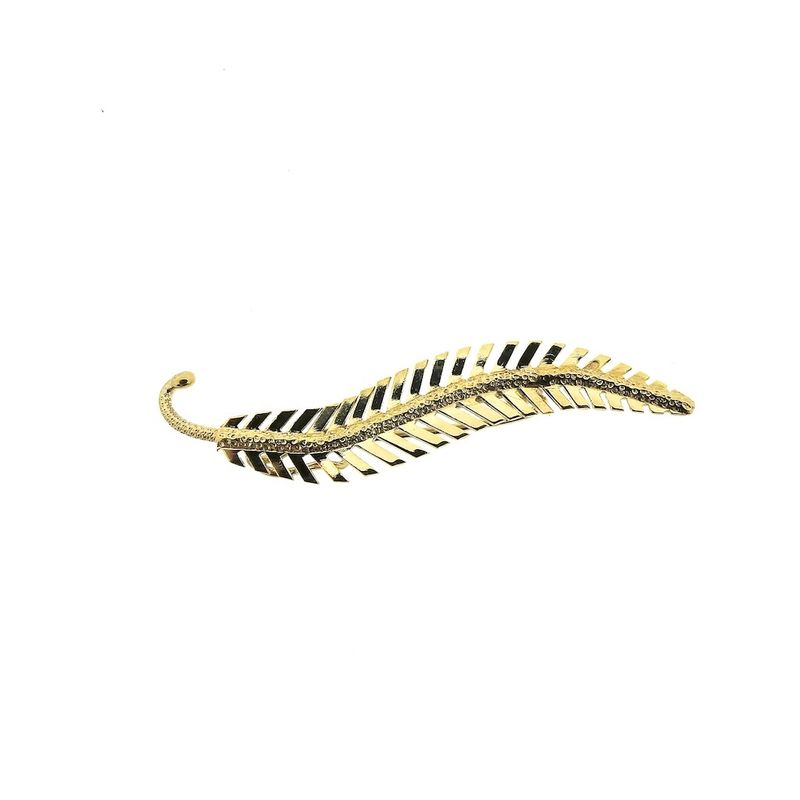 Image 1 of Vintage gold feather brooch