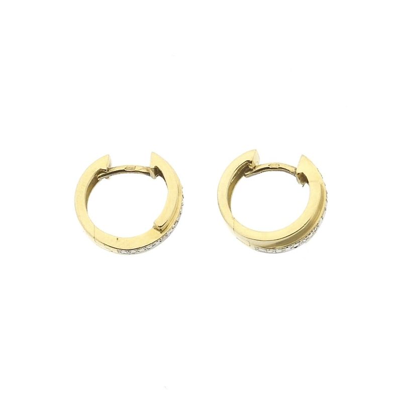 Image 8 of Gold earrings with diamond; 0.06 ct. | Ø 13.9 mm