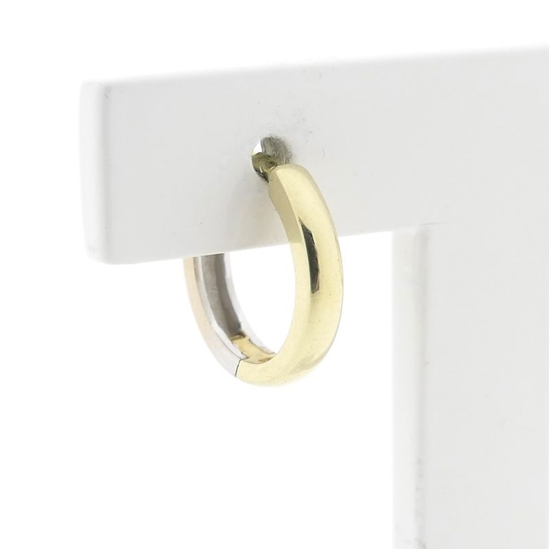 Image 4 of Two-tone gold hoop earrings | Ø 14.5 mm