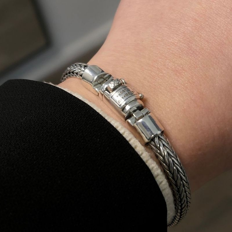 Image 8 of Silver Buddha to Buddha bracelet; Ellen