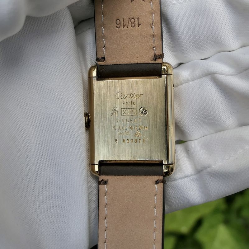 Image 15 of Cartier Tank Vermeil 'Large'; Vintage mechanical watch
