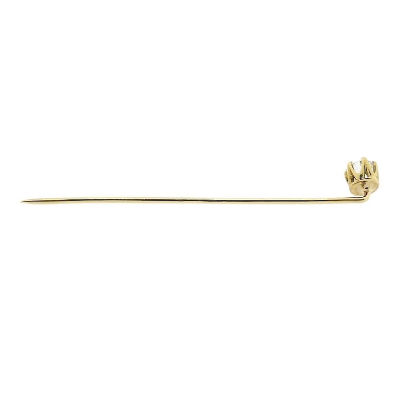 Image 3 of Gold lapel pin with zirconia