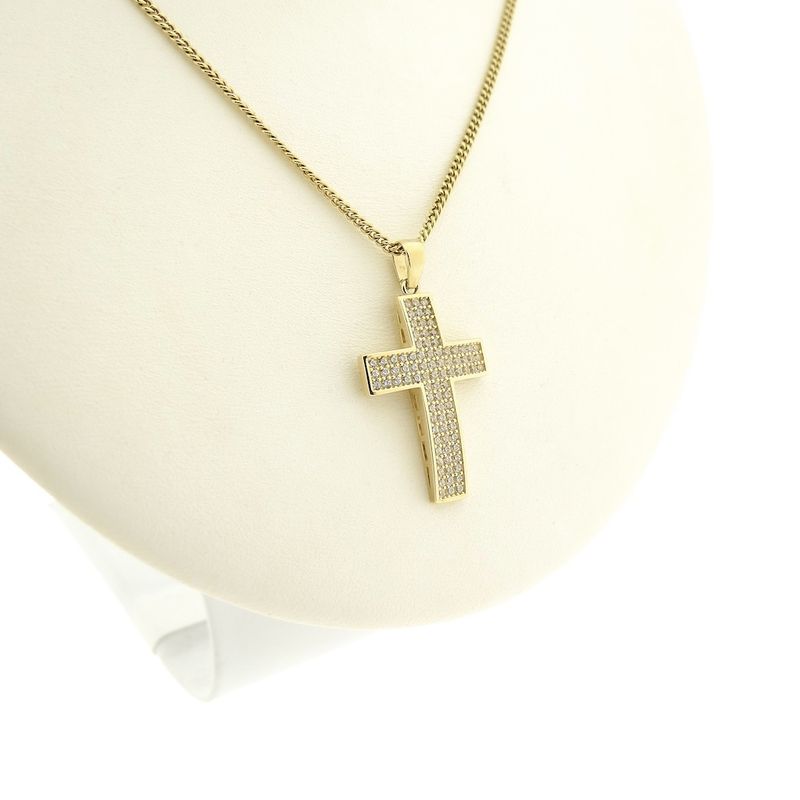 Image 8 of Gold cross with zirconia