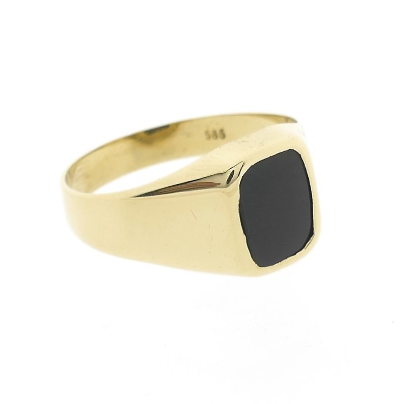 Image 5 of Gold men's signet ring with onyx