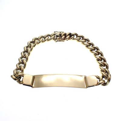 Image 2 of Gold gourmet link bracelet with engraving plate