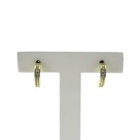 Gold semicircular earrings with zirconia