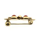 Image 4 of Gold Brooch with Blood Coral