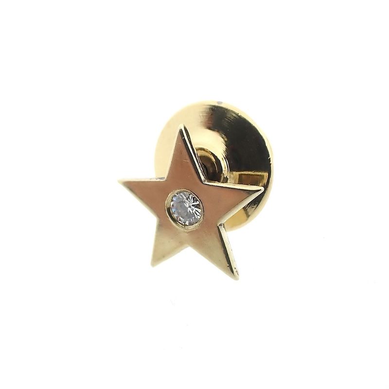 Image 4 of Gold star button with diamond | 0.07 ct.