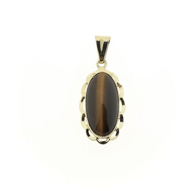 Image 1 of Vintage gold pendant with tiger's eye