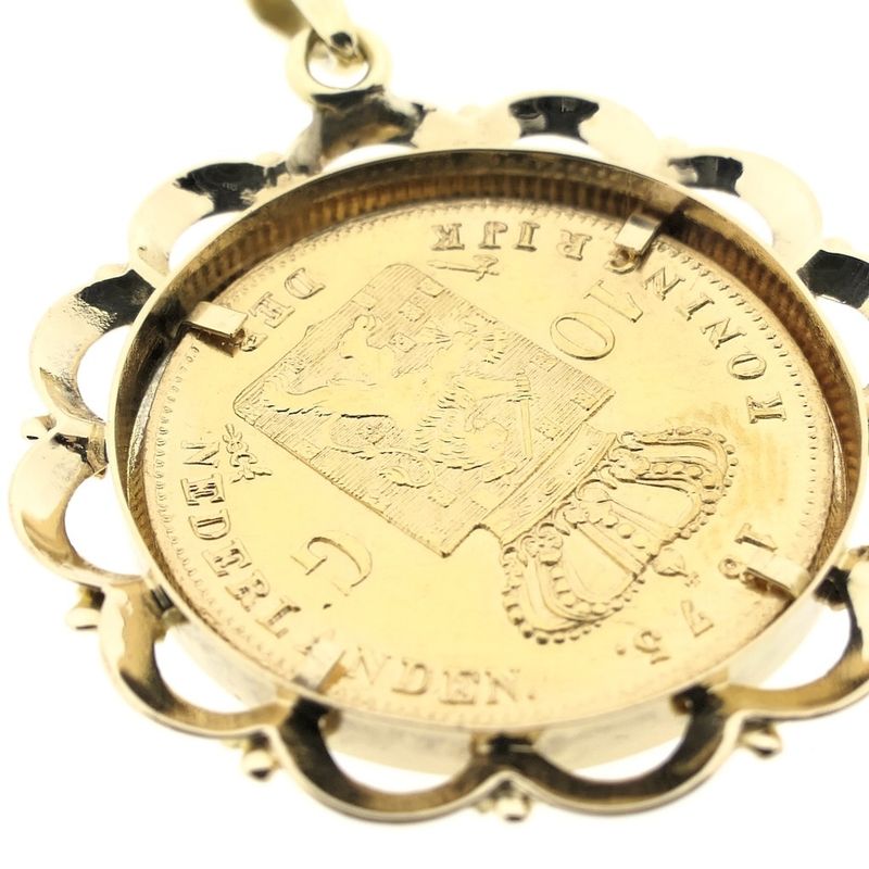 Image 4 of Gold pendant of 10 guilder coin with King William III