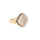 Image 3 of Gold ring set with rose quartz and diamonds; Tirisi