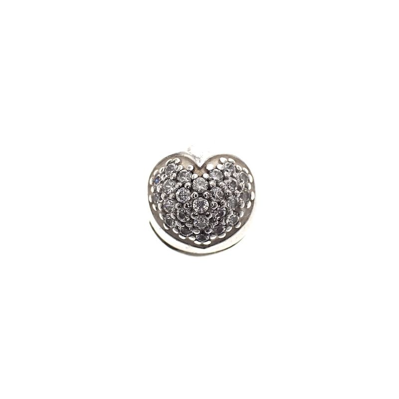 Image 1 of Pandora clip charm; Zirconia Heart