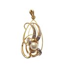 Image 1 of Two-tone gold fantasy pendant with pearl and diamond
