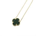 Image 4 of Gold anchor link necklace with a fixed pendant; four-leaf clover | 42 cm