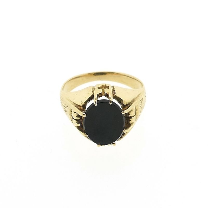 Image 3 of Gold pinky ring with onyx | Men