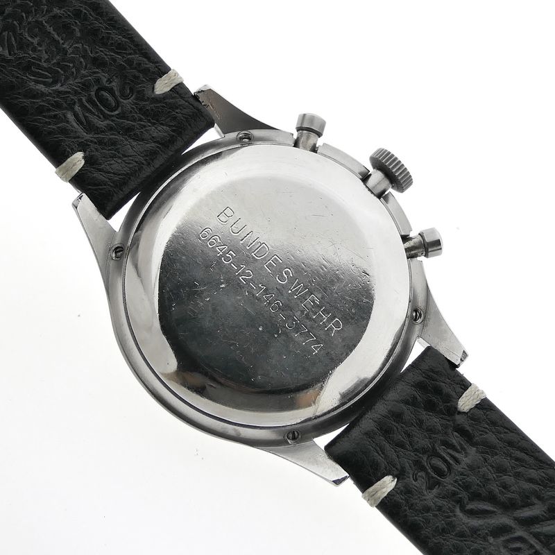 Image 12 of Heuer Bundeswehr Fly-back 1550SG; Vintage chronograph men's watch