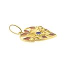 Image 5 of Gold heart pendant with colored enamel