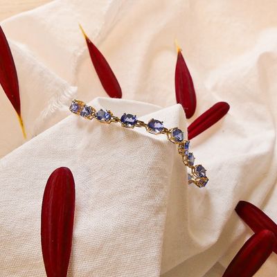 Image 2 of Gold bracelet with amethyst | 18.5 cm